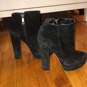 Nastygal black suede booties